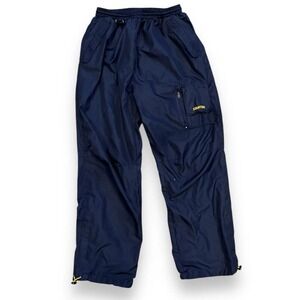 Starter Navy Athletic Track Pants Men's Medium M Elastic Waist Zip Cargo VINTAGE
